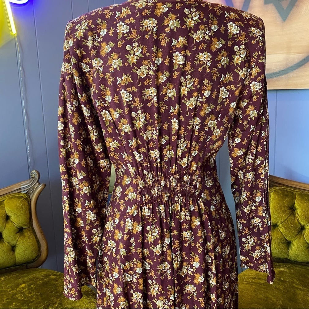 Vintage 90s Jamie Brooke Floral Boho Maxi Dress Size Medium - Picture 6 of 10